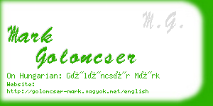 mark goloncser business card